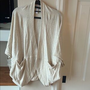 Athleta Beige Open-Front Poncho